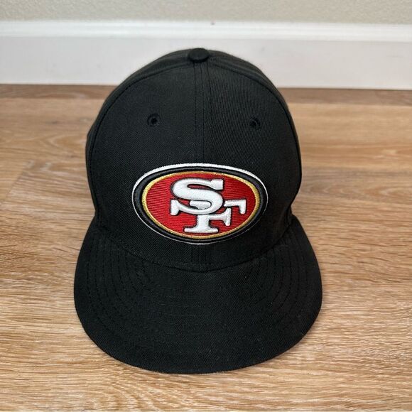 New Era San Francisco 49ers Black Fitted Men's Hat, Size: 7 3/8 - Picture 1 of 11